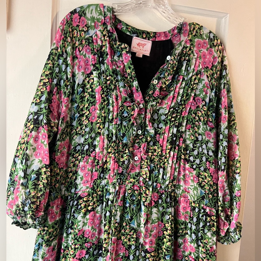 Banjanan Floral Maxi Dress - Pink and Green - Picture 5 of 11